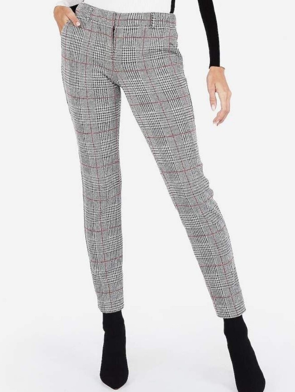 Express Columnist Mid Rise Plaid Slim Ankle Pants Size 12R